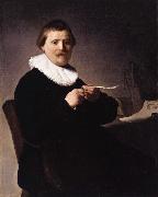 Portrait of a man trimming his quill (mk33) Rembrandt
